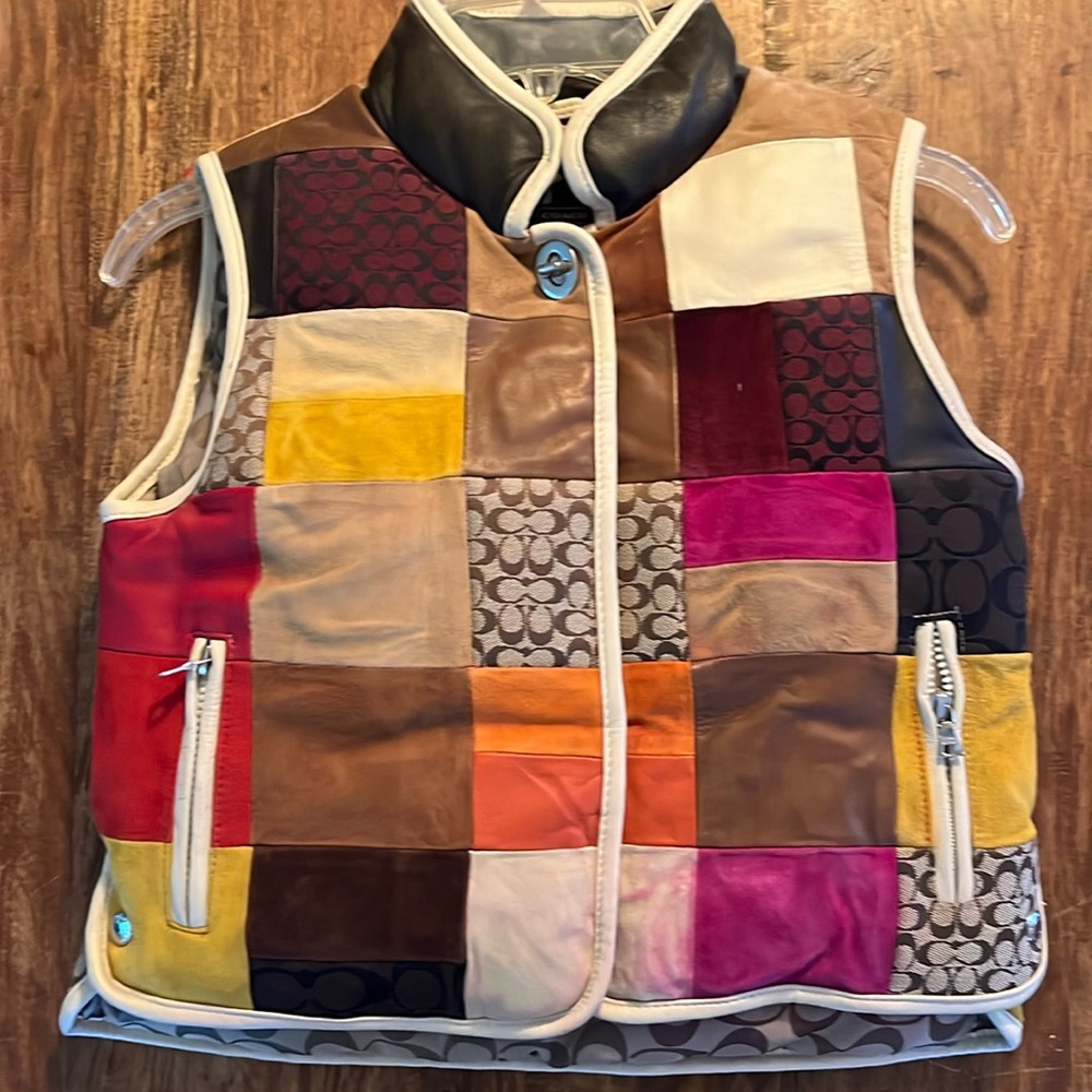 Coach kids down and leather VINTAGE VEST